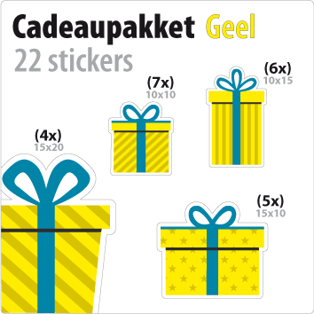 cadeausticker pakket STP-01 geel