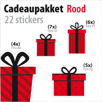 cadeausticker pakket STP-01 rood