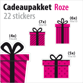 cadeausticker pakket STP-01 roze