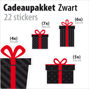 cadeausticker pakket STP-01 zwart