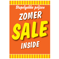 Poster stapelkorting zomer oranje STA-86