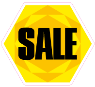 Raamsticker zeshoek sale VA-0025