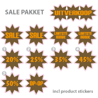 Pakket stickers PAK-02 Bruin