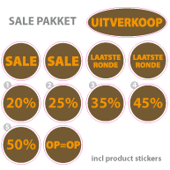 Pakket stickers PAK-03 Bruin