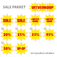 Pakket stickers PAK-02 Geel