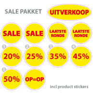 Pakket stickers PAK-03 Geel