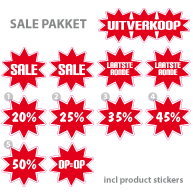 Pakket stickers PAK-02 Rood