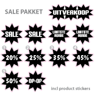 Pakket stickers PAK-02 Zwart