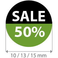 Brilsticker percentage sale rond BR-0002