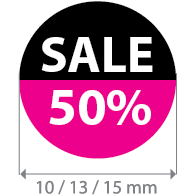 Brilsticker percentage sale rond BR-0002