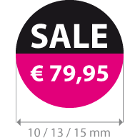Brilsticker Bedrag sale rond BR-0023