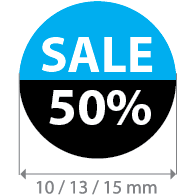 Brilsticker sale percentage rond BR-0001