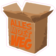 Raamsticker doos alles moet weg VA-0029