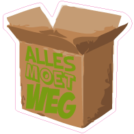 Raamsticker doos alles moet weg VA-0029
