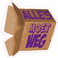 Raamsticker doos alles moet weg VA-0030