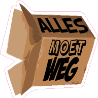 Raamsticker doos alles moet weg VA-0030