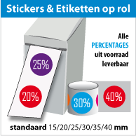 Wirwar zondag Saga Kortingsstickers op rol - Stickers en etiketten op rol - productstickers