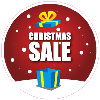 Raamsticker christmas sale rond VA-0106