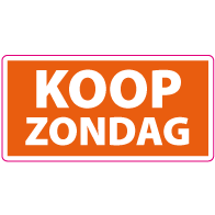 Raamsticker koop zondag rechthoek RE-0013