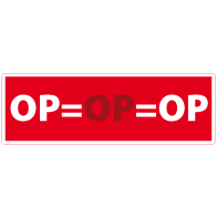 Raamsticker op=op=op rechthoek RE-0008