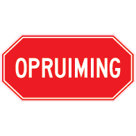 Raamsticker opruiming verkeersbord VA-0002