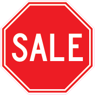 Raamsticker sale verkeersbord VA-0001