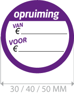 productstickers opruiming ETI-001
