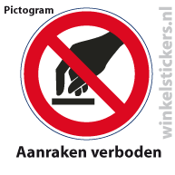 Pictogram 5 stuks 'aanraken' PICTO-007