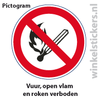 Pictogram 5 stuks 'open vlam' PICTO-003