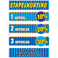 Poster stapelkorting winter blauw STA-103