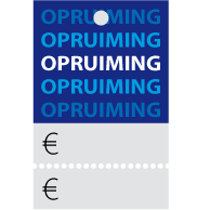 Prijskaartjes opruiming blauw met scheurrand PR-0002