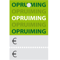 Prijskaartjes opruiming groen met scheurrand PR-0002
