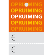 Prijskaartjes opruiming oranje met scheurrand PR-0002