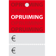 Prijskaartjes opruiming rood met scheurrand PR-0002