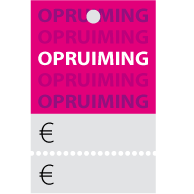 Prijskaartjes opruiming roze met scheurrand PR-0002