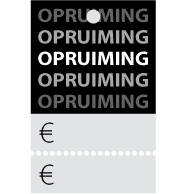 Prijskaartjes opruiming zwart met scheurrand PR-0002