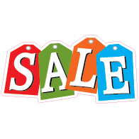 Raamsticker prijskaartjes kleurrijk sale VA-0008