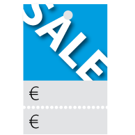 Prijskaartjes Sale blauw met scheurrand PR-0001