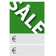 Prijskaartjes Sale groen met scheurrand PR-0001