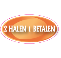 Raamsticker 2 halen 1 betalen OV-0011