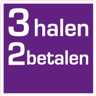 Raamsticker 3 halen 2 betalen vierkant VI-010