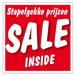 Etalagesticker stapelkorting rood 3 artikelen of meer vierkant STA-012