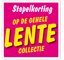 Etalagesticker stapelkorting lente roze STA-57
