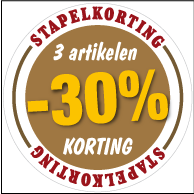 Etalagesticker stapelkorting herfst bruin 3 artikel STA-38