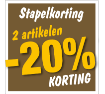 Etalagesticker stapelkorting herfst bruin 2 artikel vierkant STA-41