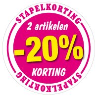 Etalagesticker stapelkorting lente roze 2 artikel STA-47