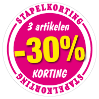 Etalagesticker stapelkorting lente roze 3 artikel STA-48