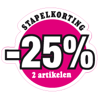 Etalagesticker stapelkorting lente roze 2 artikel STA-51
