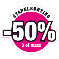 Etalagesticker stapelkorting lente roze 3 artikel STA-52