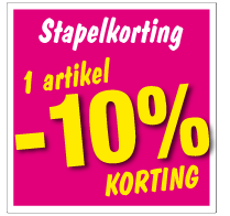 Etalagesticker stapelkorting lente roze 1 artikel STA-53